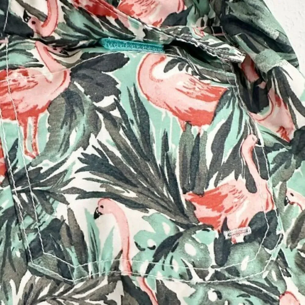 Goodfellow & Co Tropical Flamingo Print Above Knee Swim Trunks‎ Green Size Large